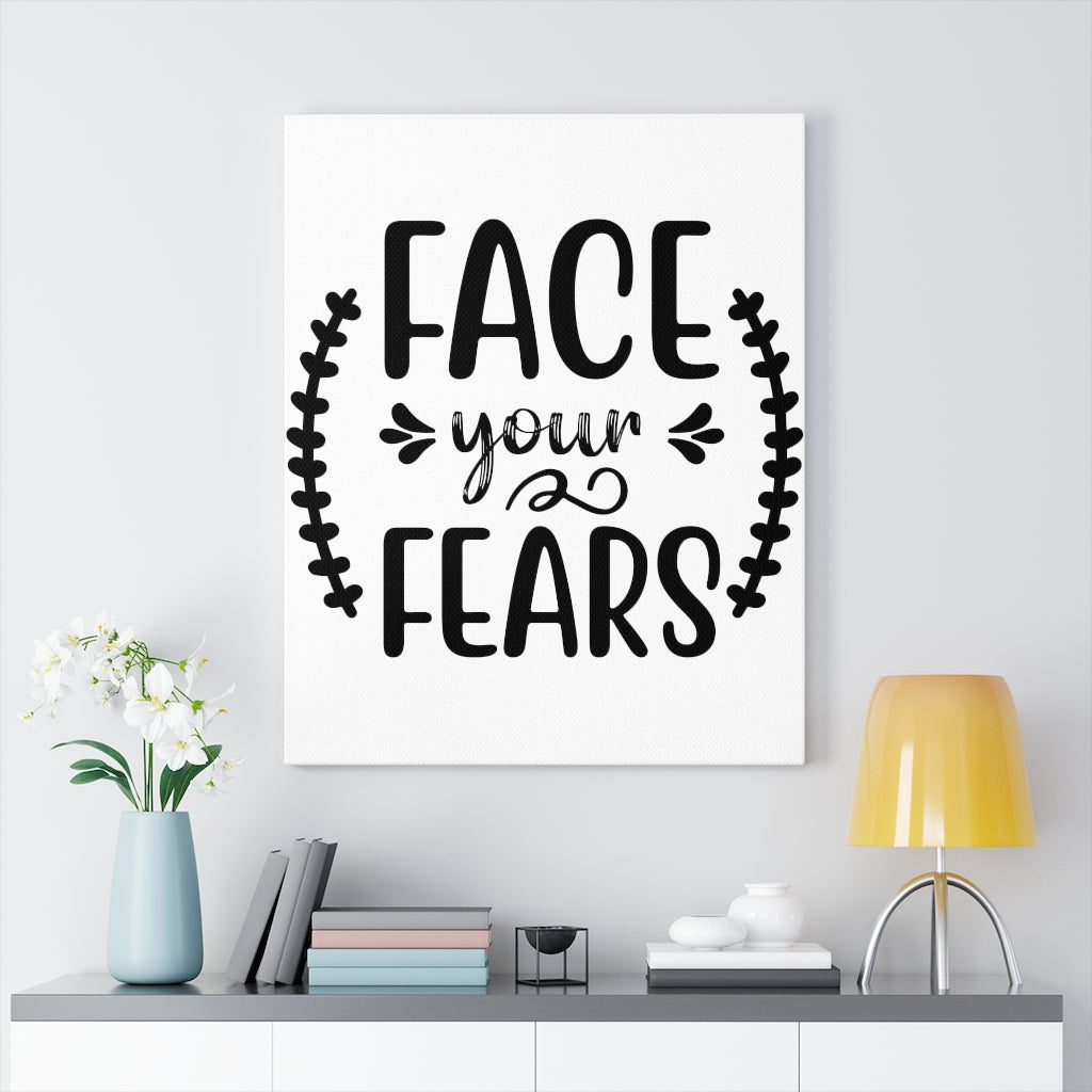 Scripture Walls Inspirational Wall Art Face Your Fears Wall Art Motivation Wall Decor for Home Office Gym Inspiring Success Quote Print Ready to Hang Unframed-Express Your Love Gifts