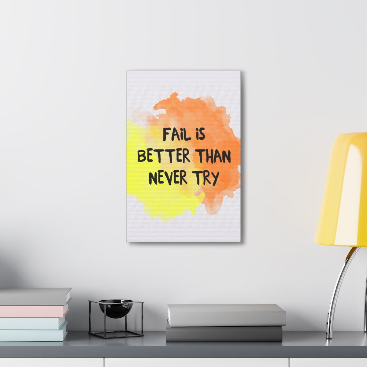 Scripture Walls Inspirational Wall Art Fail Is Never Try Motivation Wall Decor for Home Office Gym Inspiring Success Quote Print Ready to Hang Unframed-Express Your Love Gifts