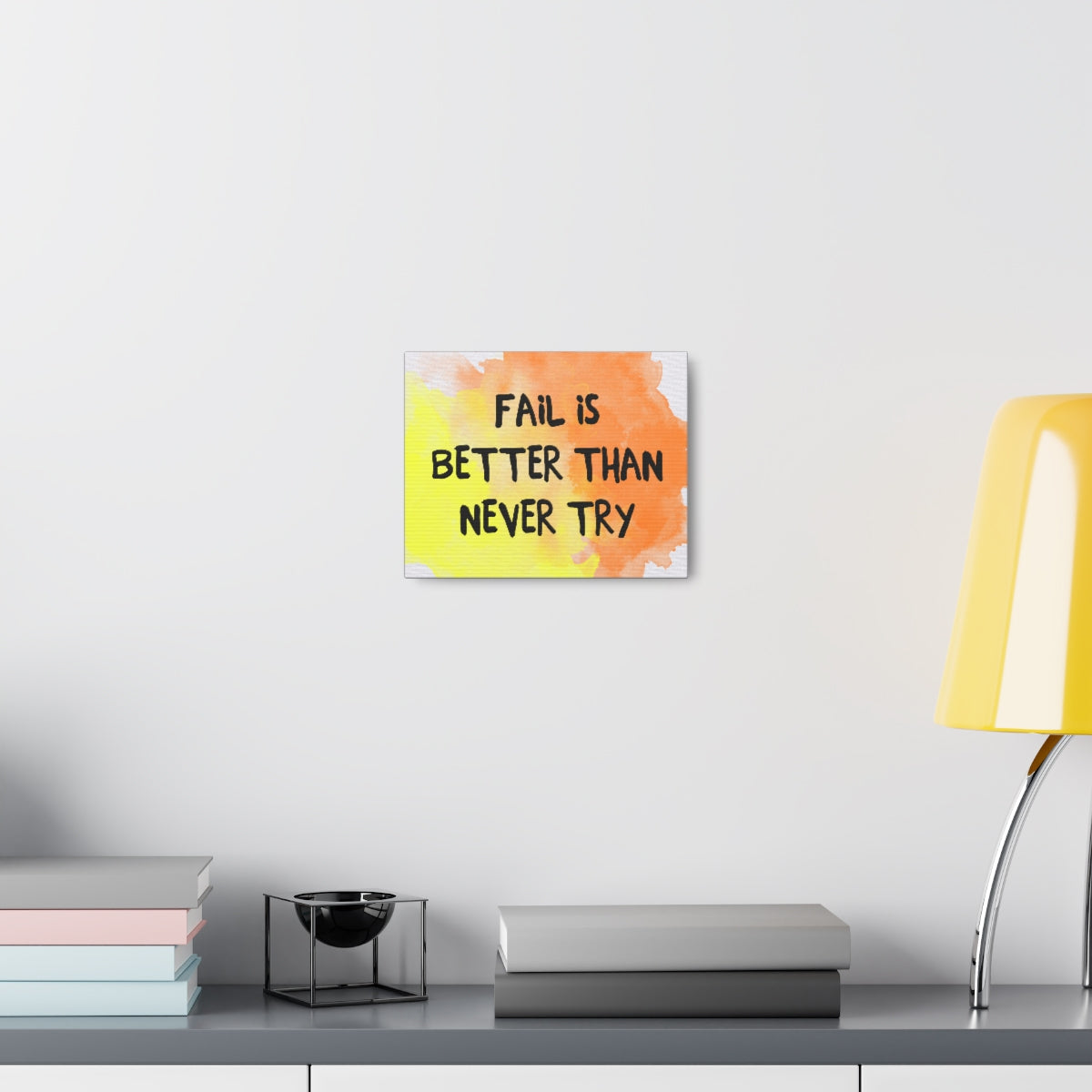 Scripture Walls Inspirational Wall Art Fail Is Never Try Motivation Wall Decor for Home Office Gym Inspiring Success Quote Print Ready to Hang Unframed-Express Your Love Gifts