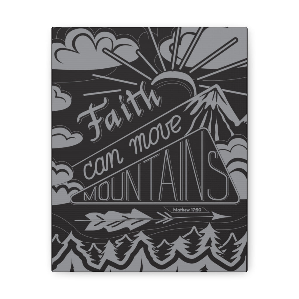 Scripture Walls Inspirational Wall Art Faith Can Move Mountains Motivation Wall Decor for Home Office Gym Inspiring Success Quote Print Ready to Hang Unframed-Express Your Love Gifts