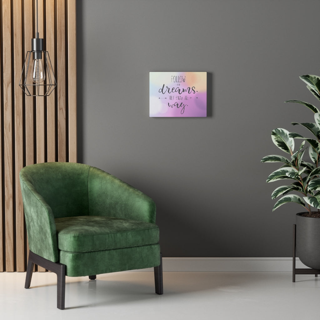 Scripture Walls Inspirational Wall Art Follow Your Dreams Purple Wall Art Motivational Motto Inspiring Prints Artwork Decor Ready to Hang Unframed-Express Your Love Gifts