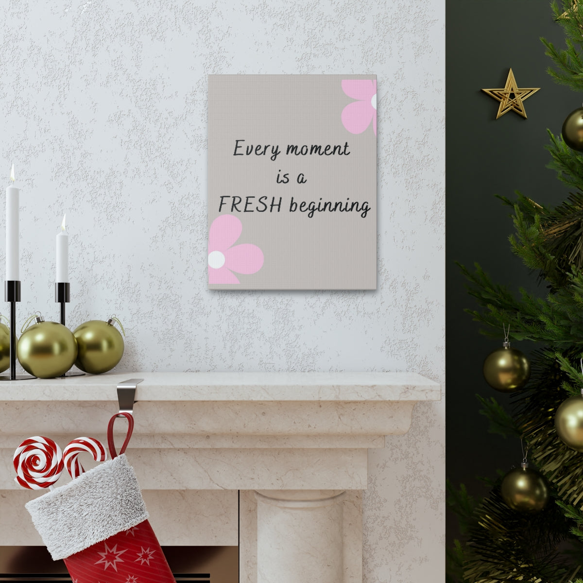 Scripture Walls Inspirational Wall Art Fresh Beginning Every Moment Motivation Wall Decor for Home Office Gym Inspiring Success Quote Print Ready to Hang Unframed-Express Your Love Gifts