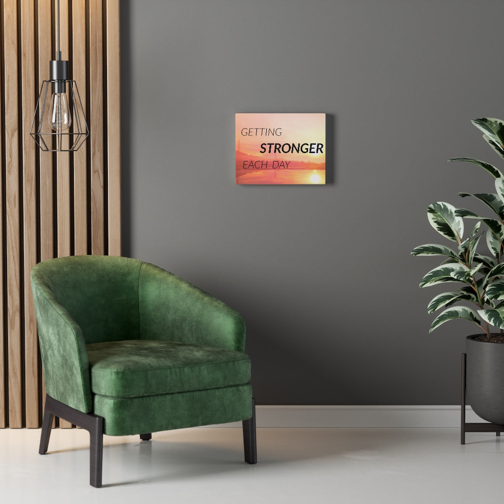Scripture Walls Inspirational Wall Art Getting Stronger Each Day Motivational Print Ready to Hang Artwork Unframed-Express Your Love Gifts