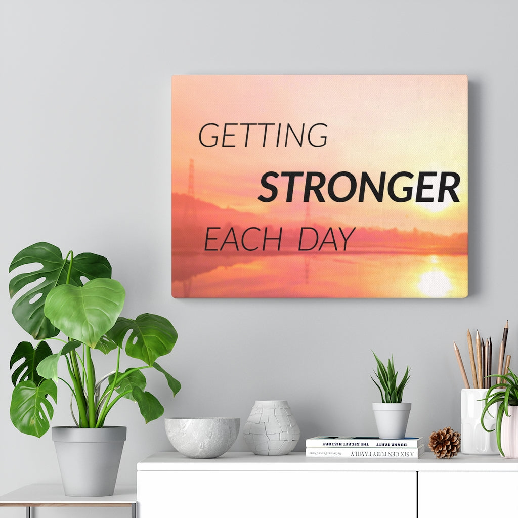 Scripture Walls Inspirational Wall Art Getting Stronger Each Day Motivational Print Ready to Hang Artwork Unframed-Express Your Love Gifts