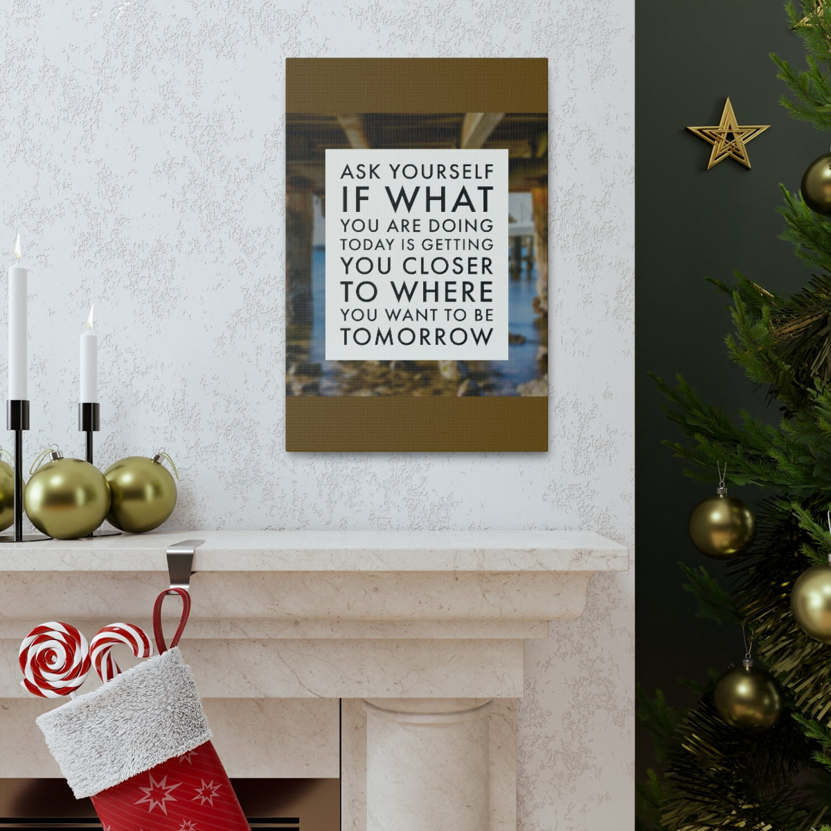 Scripture Walls Inspirational Wall Art Getting You Closer To Tomorrow Motivation Wall Decor for Home Office Gym Inspiring Success Quote Print Ready to Hang Unframed-Express Your Love Gifts