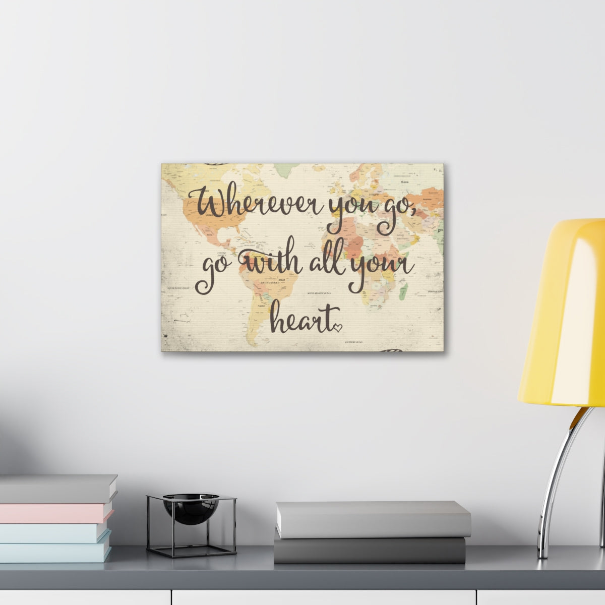 Scripture Walls Inspirational Wall Art Go With All Your Heart Motivation Wall Decor for Home Office Gym Inspiring Success Quote Print Ready to Hang Unframed-Express Your Love Gifts