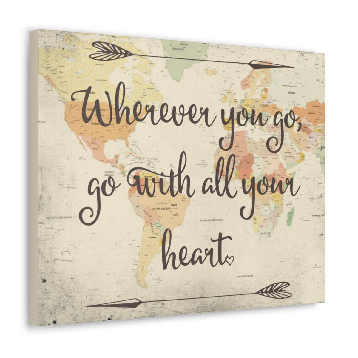 Scripture Walls Inspirational Wall Art Go With All Your Heart Motivation Wall Decor for Home Office Gym Inspiring Success Quote Print Ready to Hang Unframed-Express Your Love Gifts