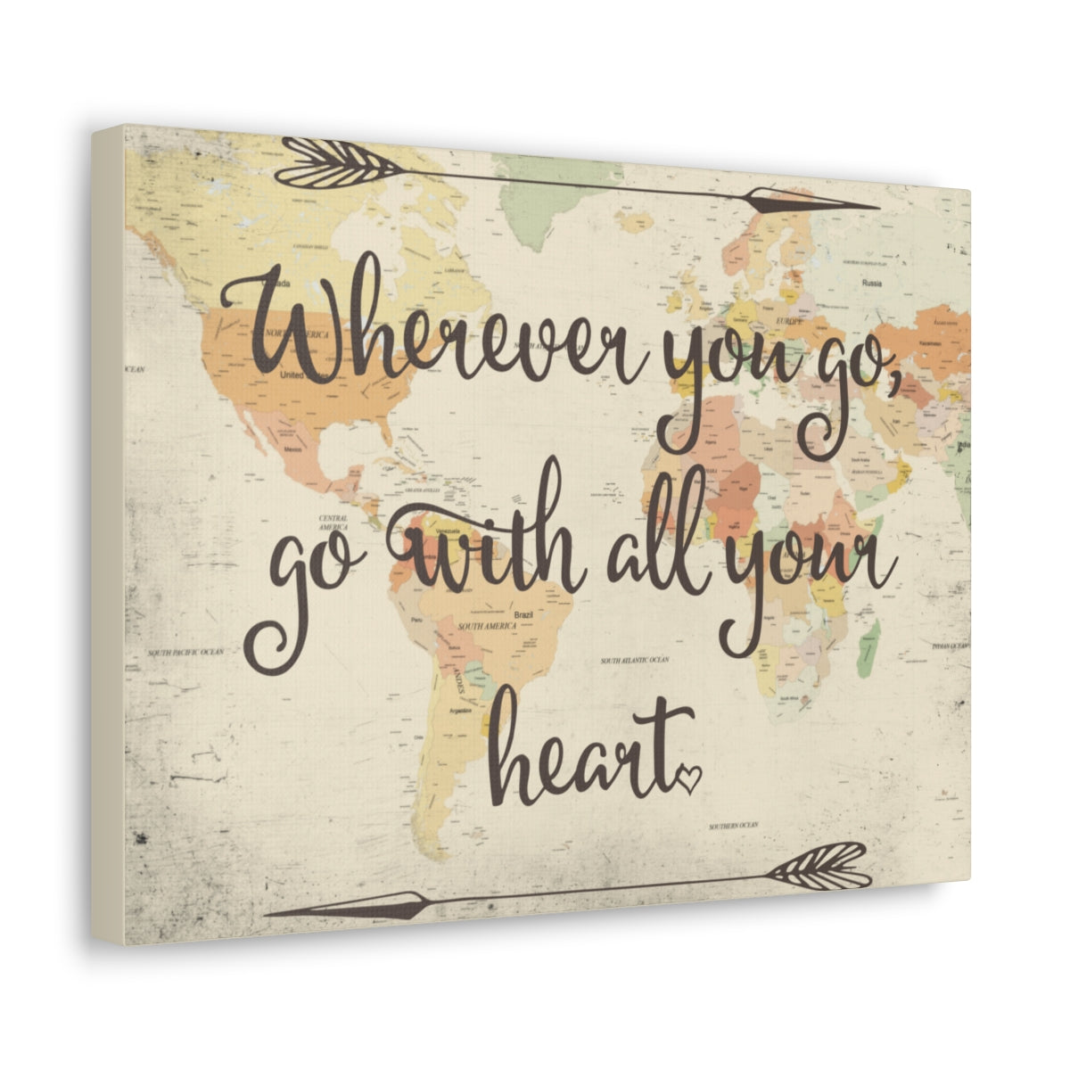 Scripture Walls Inspirational Wall Art Go With All Your Heart Motivation Wall Decor for Home Office Gym Inspiring Success Quote Print Ready to Hang Unframed-Express Your Love Gifts