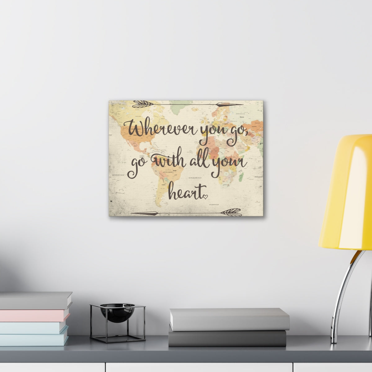 Scripture Walls Inspirational Wall Art Go With All Your Heart Motivation Wall Decor for Home Office Gym Inspiring Success Quote Print Ready to Hang Unframed-Express Your Love Gifts