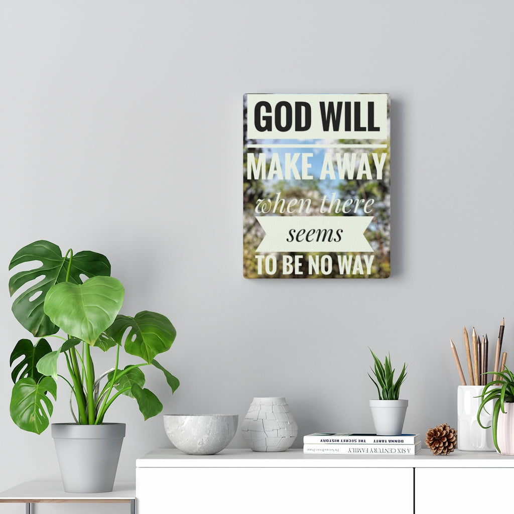 Scripture Walls Inspirational Wall Art God Will Make Away Motivational Print Ready to Hang Artwork Unframed-Express Your Love Gifts