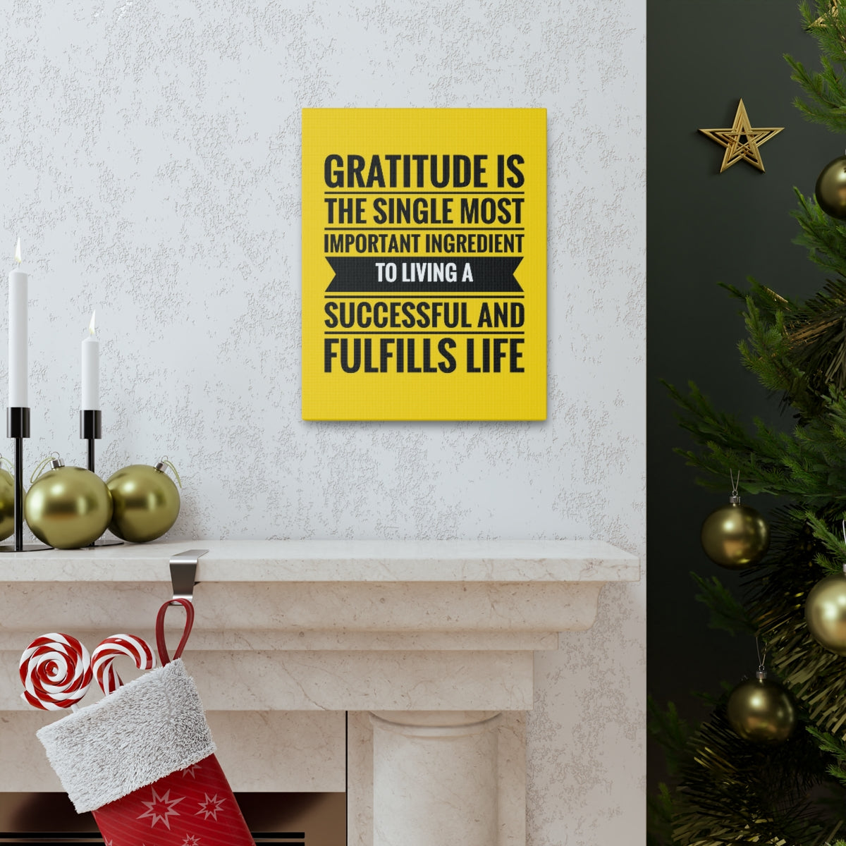 Scripture Walls Inspirational Wall Art Gratitude Is Important Ingredient Motivation Wall Decor for Home Office Gym Inspiring Success Quote Print Ready to Hang Unframed-Express Your Love Gifts