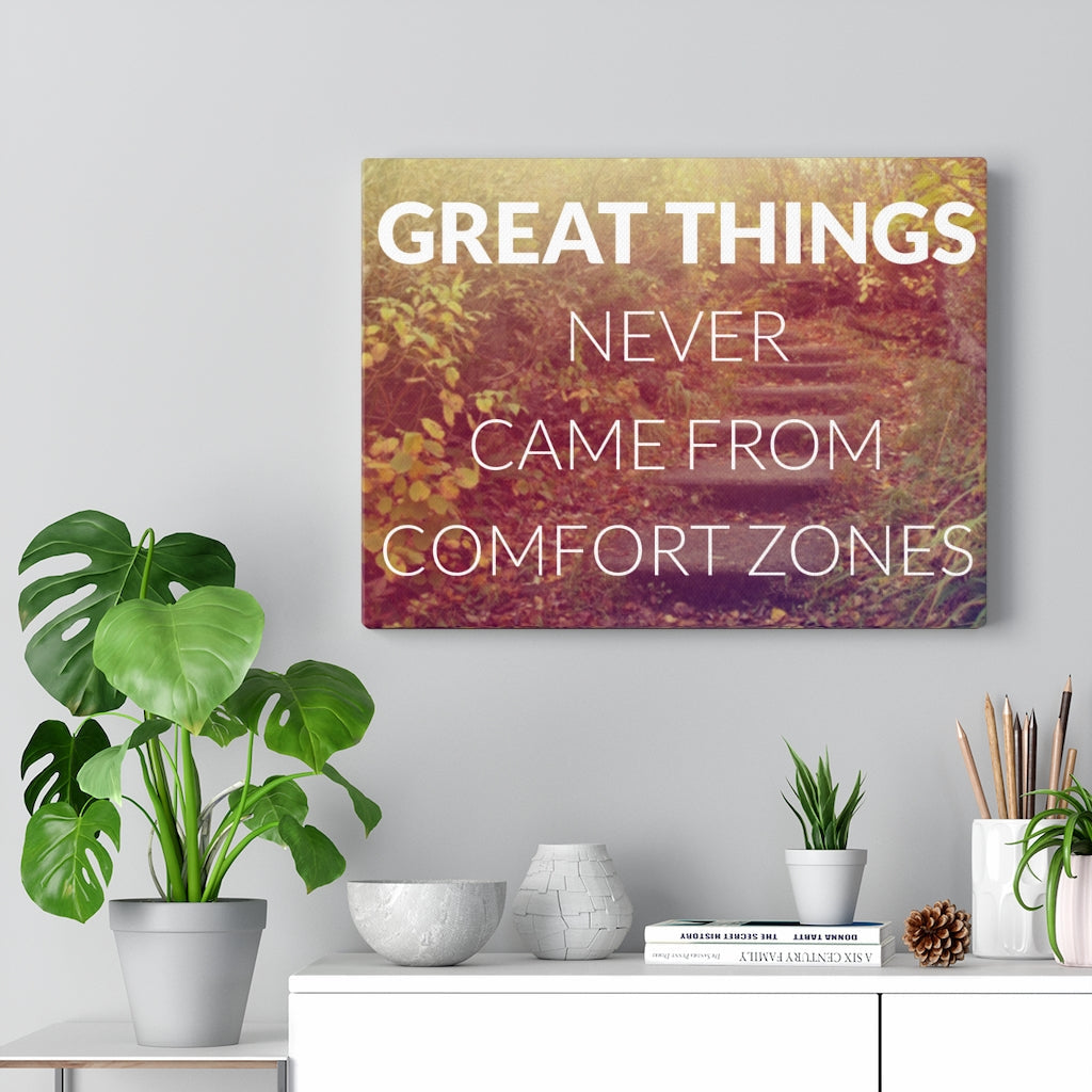 Scripture Walls Inspirational Wall Art Great Things Never Came From Comfort Zone Wall Art Motivational Motto Inspiring Prints Artwork Decor Ready to Hang Unframed-Express Your Love Gifts