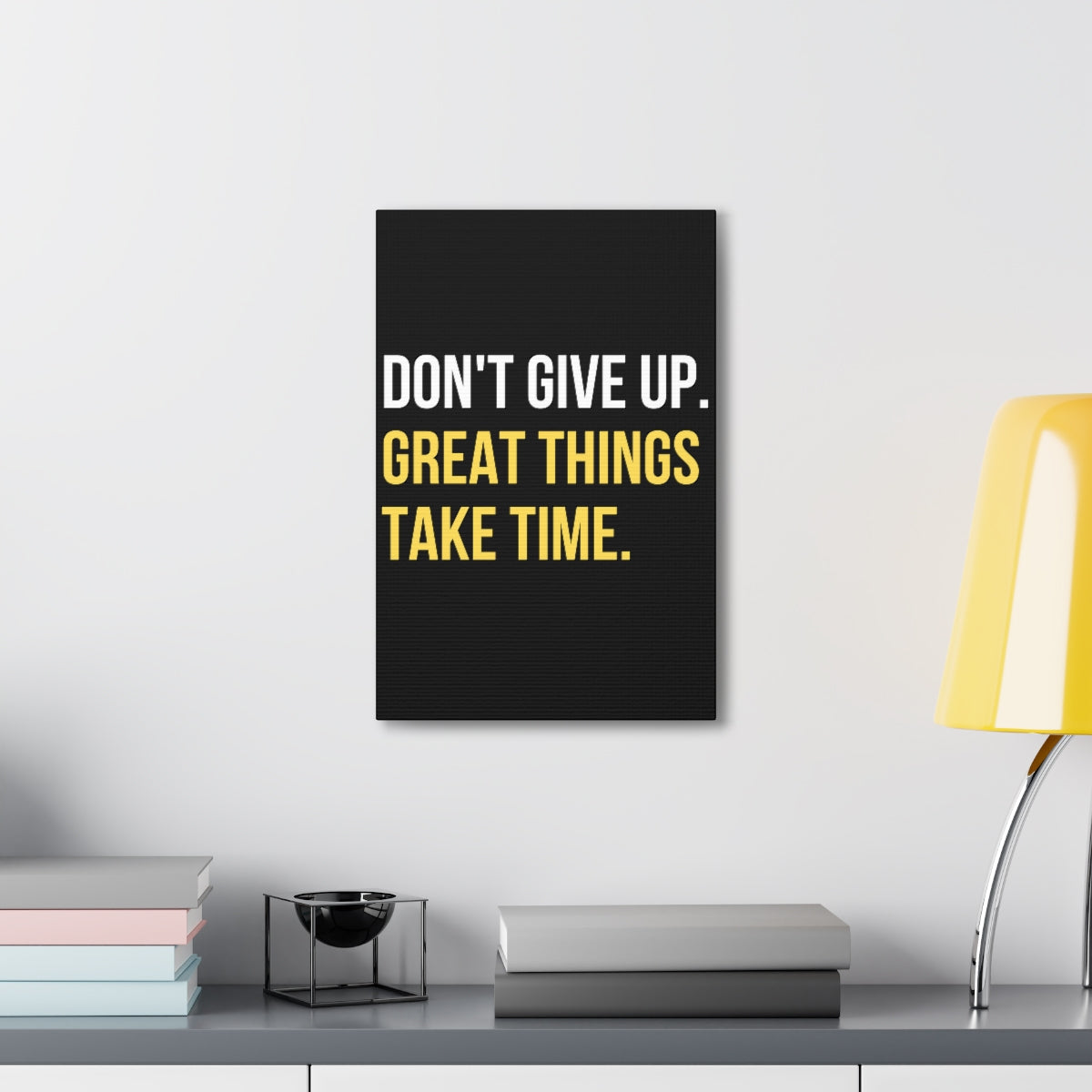 Scripture Walls Inspirational Wall Art Great Things Take Time Plain Motivation Wall Decor for Home Office Gym Inspiring Success Quote Print Ready to Hang Unframed-Express Your Love Gifts