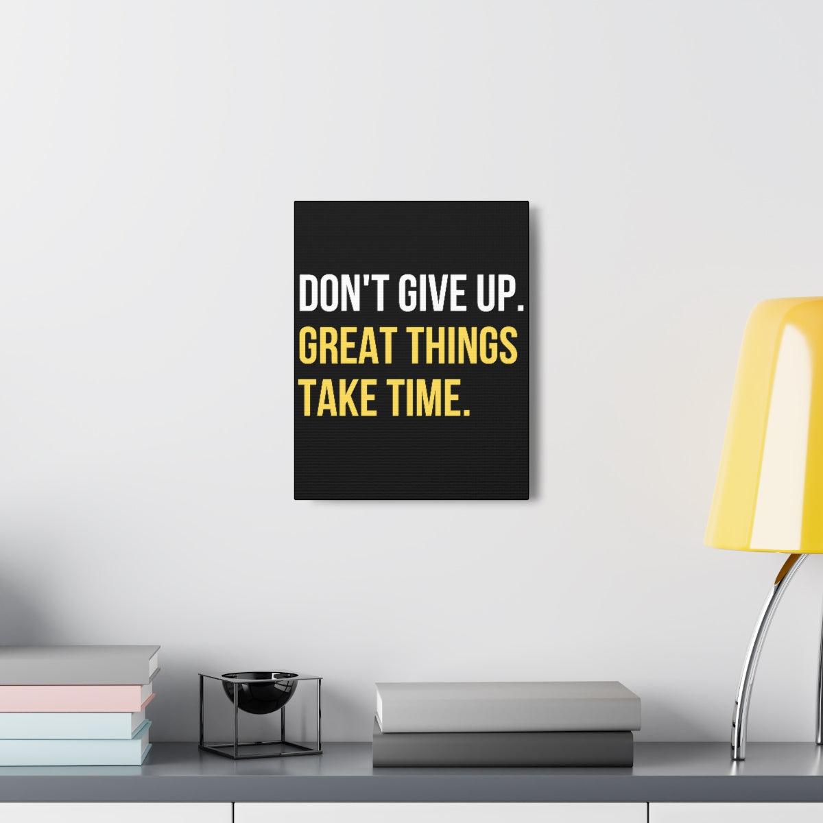 Scripture Walls Inspirational Wall Art Great Things Take Time Plain Motivation Wall Decor for Home Office Gym Inspiring Success Quote Print Ready to Hang Unframed-Express Your Love Gifts