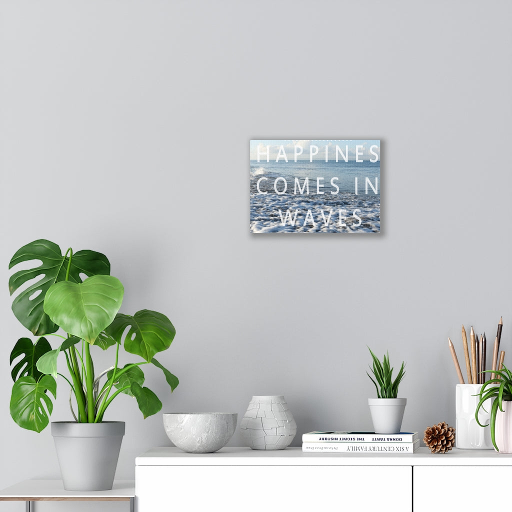 Scripture Walls Inspirational Wall Art Happiness Comes In Waves Motivational Print Ready to Hang Artwork Unframed-Express Your Love Gifts