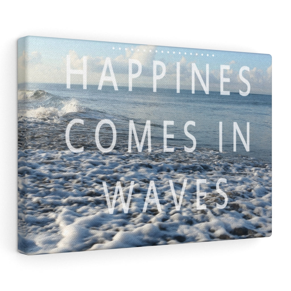 Scripture Walls Inspirational Wall Art Happiness Comes In Waves Motivational Print Ready to Hang Artwork Unframed-Express Your Love Gifts