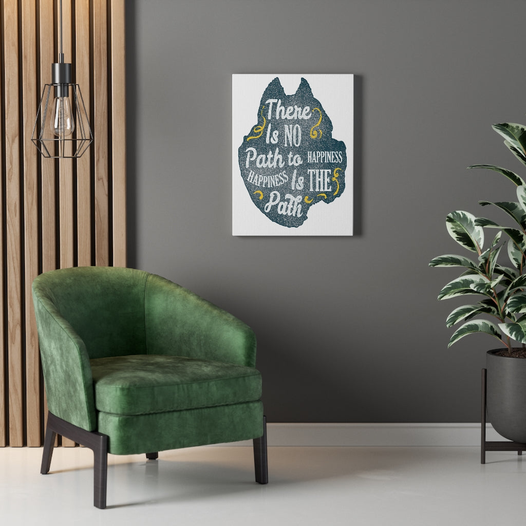 Scripture Walls Inspirational Wall Art Happiness is the Path Wall Art Motivation Wall Decor for Home Office Gym Inspiring Success Quote Print Ready to Hang Unframed-Express Your Love Gifts
