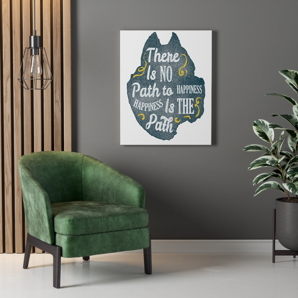 Scripture Walls Inspirational Wall Art Happiness is the Path Wall Art Motivation Wall Decor for Home Office Gym Inspiring Success Quote Print Ready to Hang Unframed-Express Your Love Gifts
