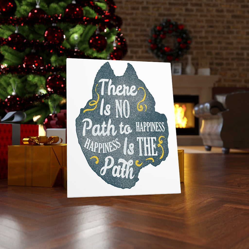 Scripture Walls Inspirational Wall Art Happiness is the Path Wall Art Motivation Wall Decor for Home Office Gym Inspiring Success Quote Print Ready to Hang Unframed-Express Your Love Gifts