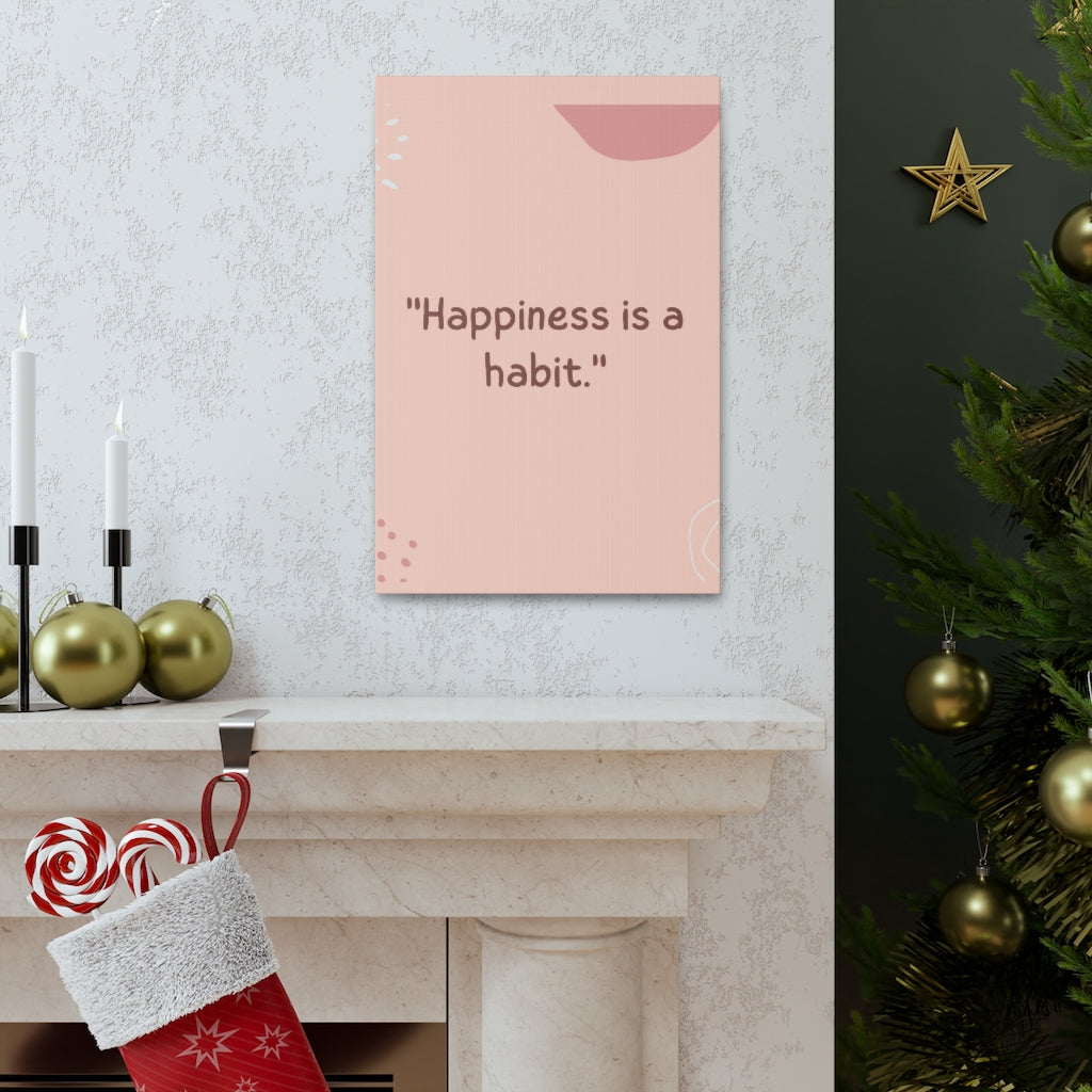 Scripture Walls Inspirational Wall Art Happy Is A Habit Motivation Wall Decor for Home Office Gym Inspiring Success Quote Print Ready to Hang Unframed-Express Your Love Gifts