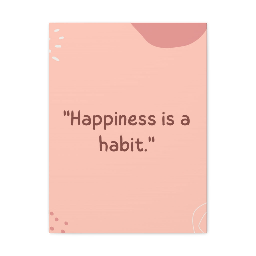 Scripture Walls Inspirational Wall Art Happy Is A Habit Motivation Wall Decor for Home Office Gym Inspiring Success Quote Print Ready to Hang Unframed-Express Your Love Gifts