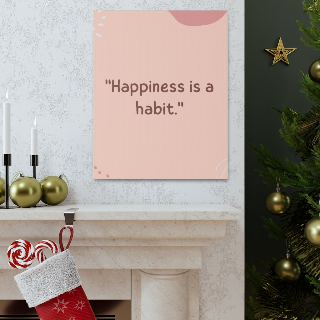Scripture Walls Inspirational Wall Art Happy Is A Habit Motivation Wall Decor for Home Office Gym Inspiring Success Quote Print Ready to Hang Unframed-Express Your Love Gifts