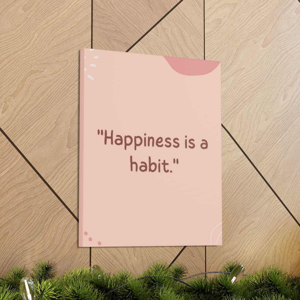 Scripture Walls Inspirational Wall Art Happy Is A Habit Motivation Wall Decor for Home Office Gym Inspiring Success Quote Print Ready to Hang Unframed-Express Your Love Gifts