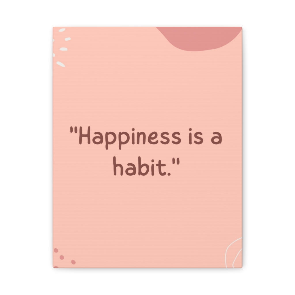 Scripture Walls Inspirational Wall Art Happy Is A Habit Motivation Wall Decor for Home Office Gym Inspiring Success Quote Print Ready to Hang Unframed-Express Your Love Gifts