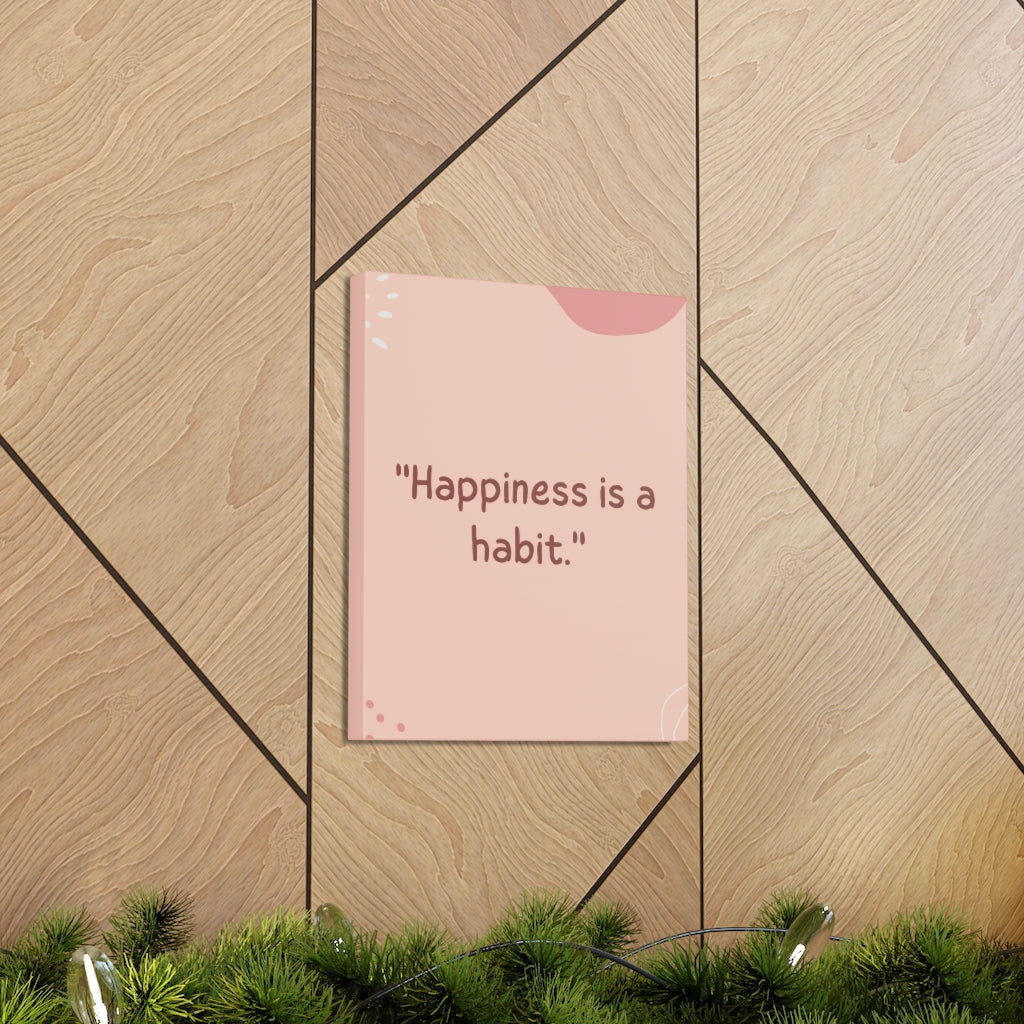 Scripture Walls Inspirational Wall Art Happy Is A Habit Motivation Wall Decor for Home Office Gym Inspiring Success Quote Print Ready to Hang Unframed-Express Your Love Gifts