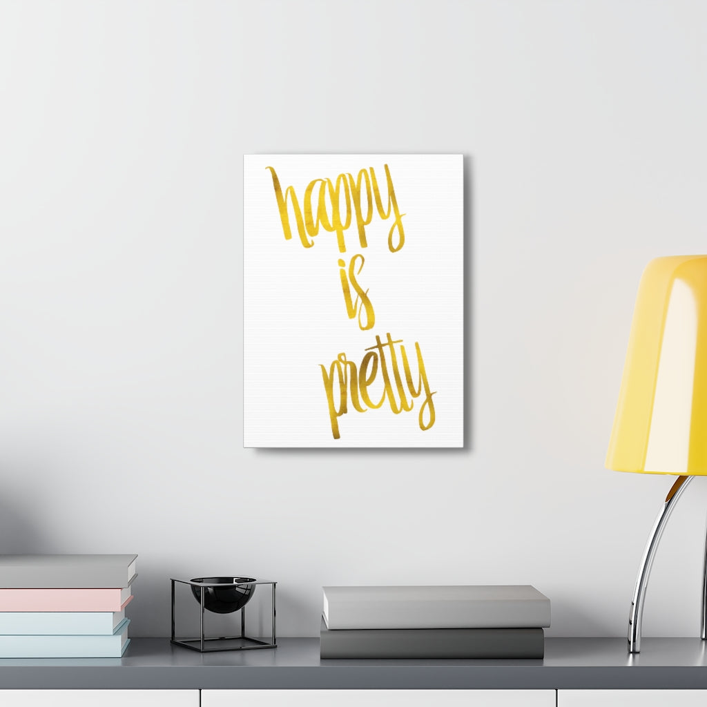 Scripture Walls Inspirational Wall Art Happy Is Pretty Motivation Wall Decor for Home Office Gym Inspiring Success Quote Print Ready to Hang Unframed-Express Your Love Gifts