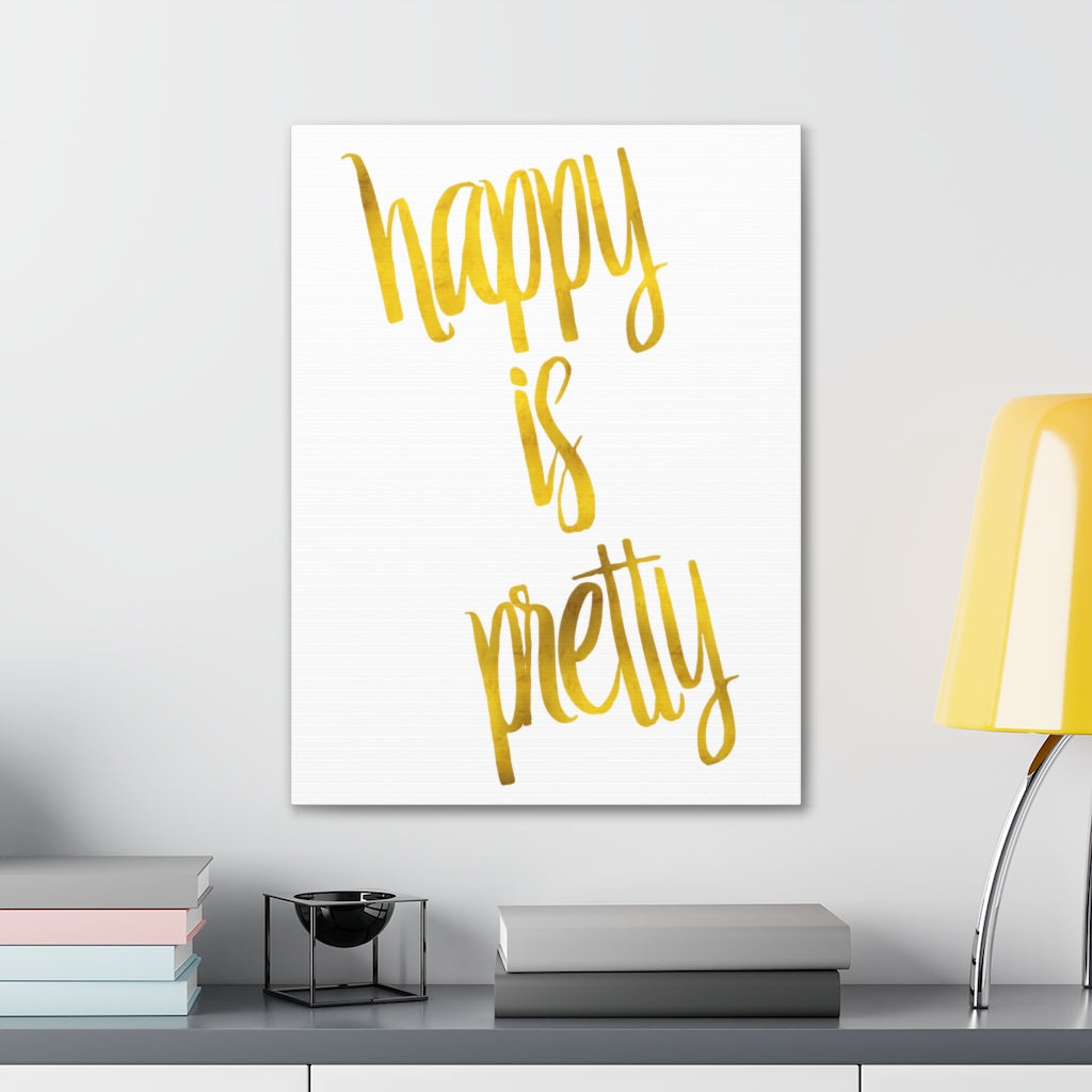 Scripture Walls Inspirational Wall Art Happy Is Pretty Motivation Wall Decor for Home Office Gym Inspiring Success Quote Print Ready to Hang Unframed-Express Your Love Gifts