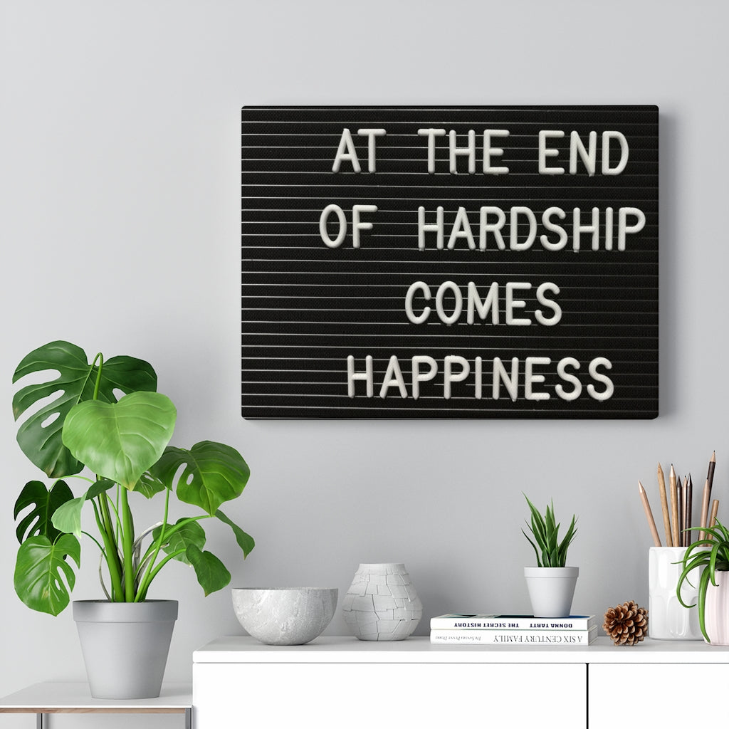 Scripture Walls Inspirational Wall Art Hardship Comes Happiness Motivational Print Ready to Hang Artwork Unframed-Express Your Love Gifts