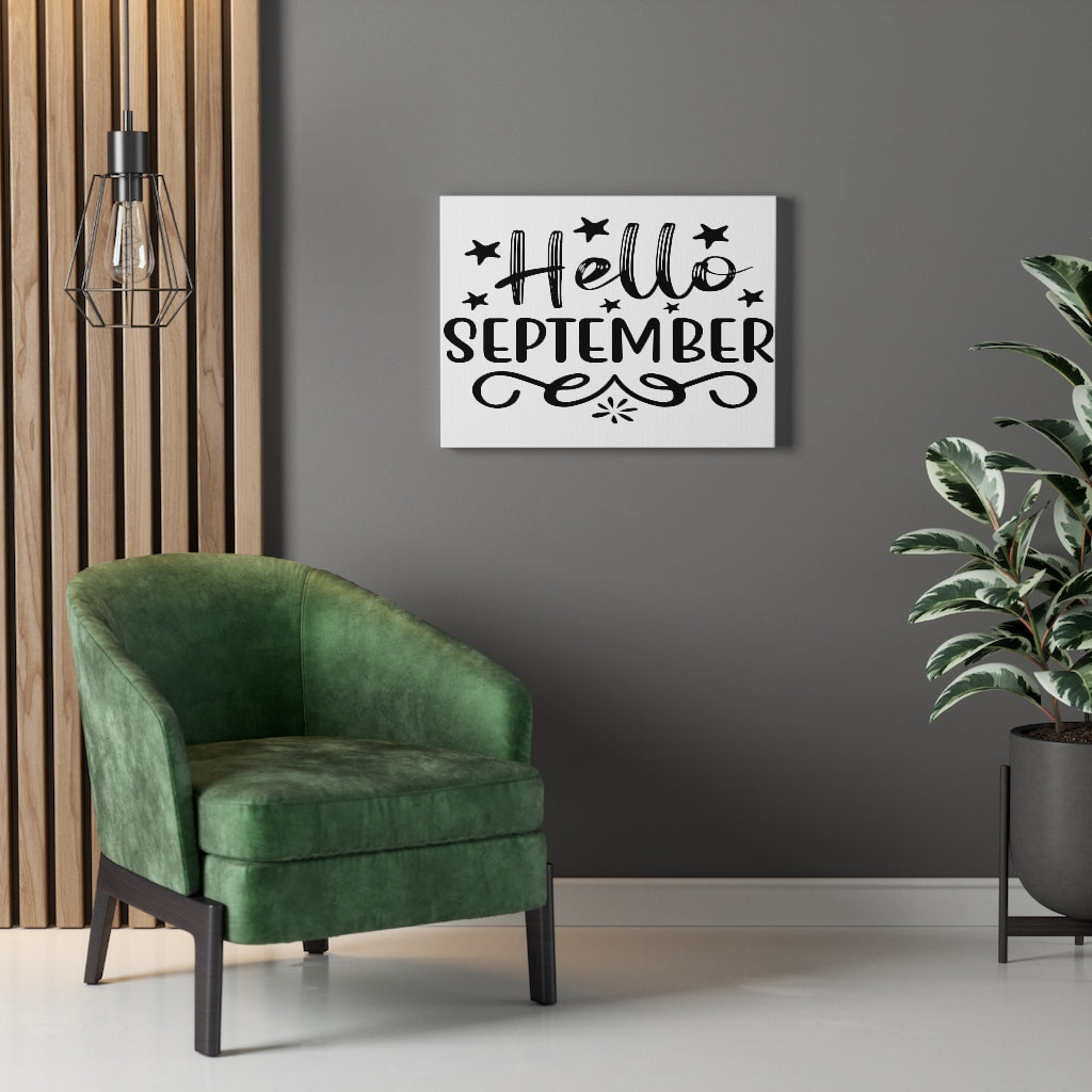 Scripture Walls Inspirational Wall Art Hello September Stars Wall Art Motivation Wall Decor for Home Office Gym Inspiring Success Quote Print Ready to Hang Unframed-Express Your Love Gifts