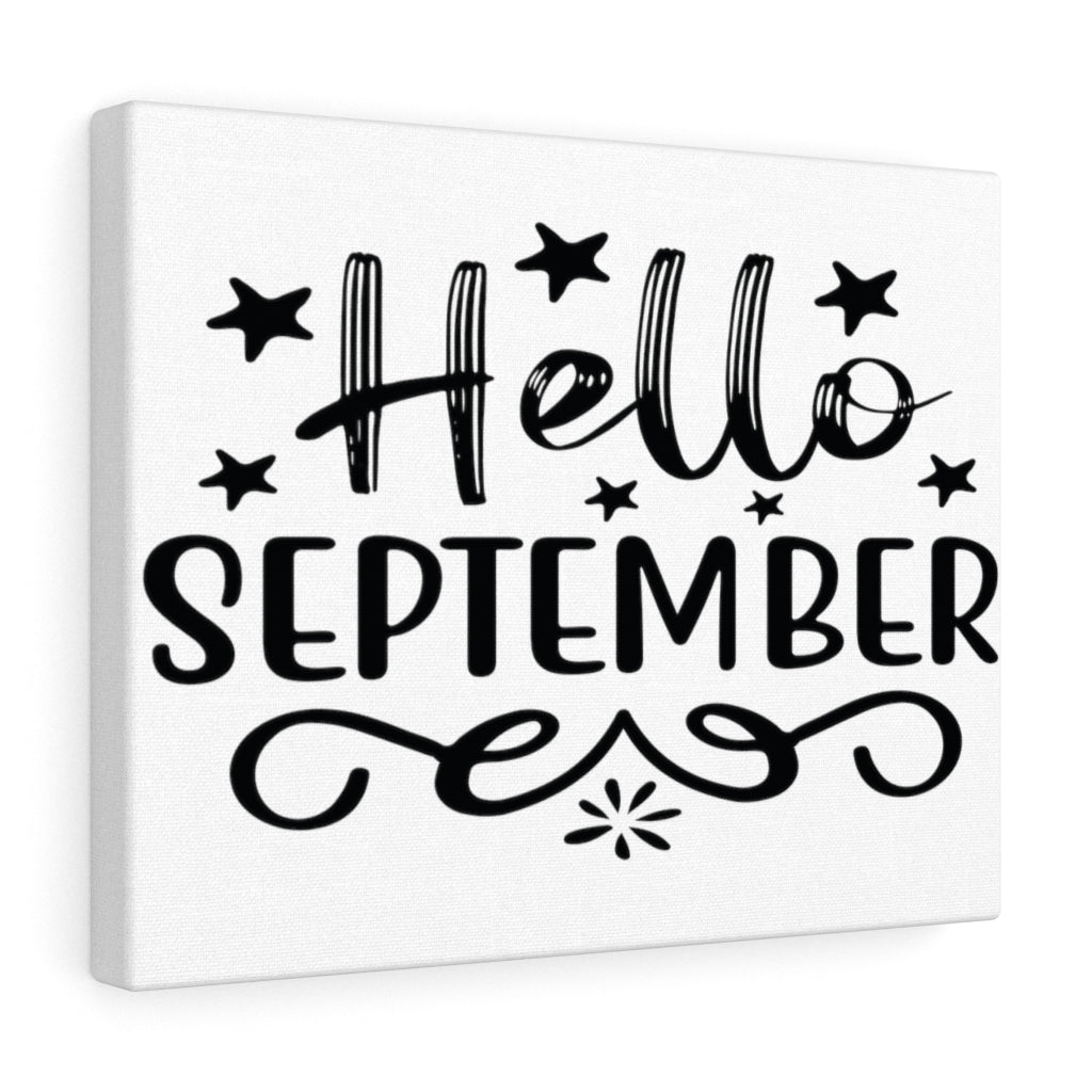 Scripture Walls Inspirational Wall Art Hello September Stars Wall Art Motivation Wall Decor for Home Office Gym Inspiring Success Quote Print Ready to Hang Unframed-Express Your Love Gifts