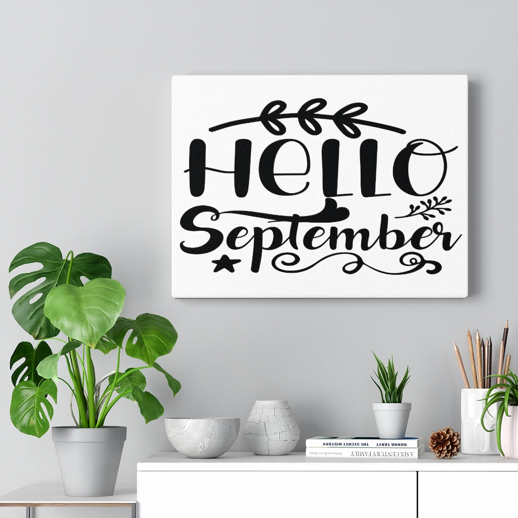 Scripture Walls Inspirational Wall Art Hello September Wall Art Motivation Wall Decor for Home Office Gym Inspiring Success Quote Print Ready to Hang Unframed-Express Your Love Gifts