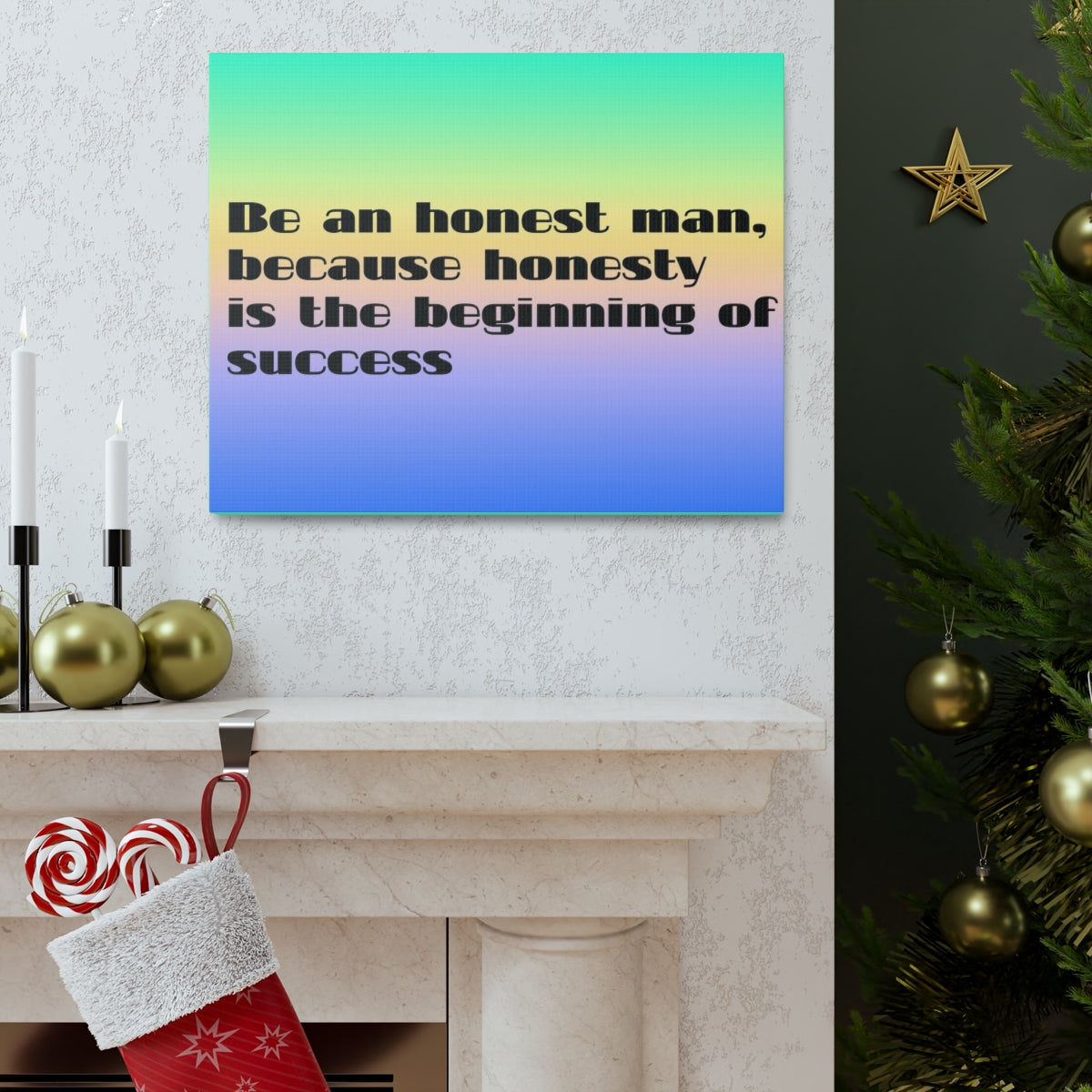 Scripture Walls Inspirational Wall Art Honesty Is Beginning Of Success Motivation Wall Decor for Home Office Gym Inspiring Success Quote Print Ready to Hang Unframed-Express Your Love Gifts