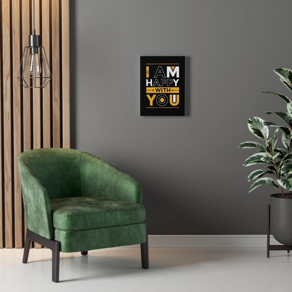 Scripture Walls Inspirational Wall Art I Am Happy With You Wall Art Motivation Wall Decor for Home Office Gym Inspiring Success Quote Print Ready to Hang Unframed-Express Your Love Gifts