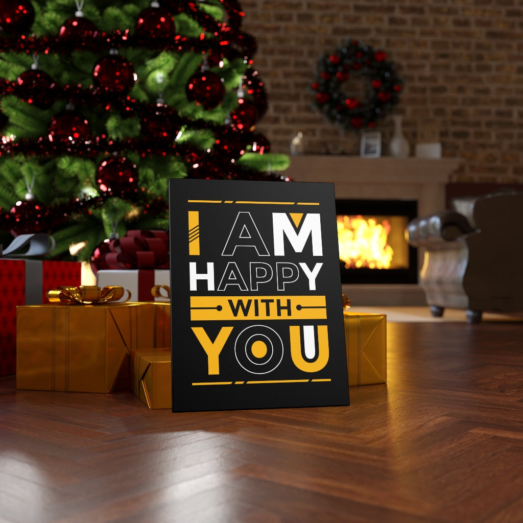 Scripture Walls Inspirational Wall Art I Am Happy With You Wall Art Motivation Wall Decor for Home Office Gym Inspiring Success Quote Print Ready to Hang Unframed-Express Your Love Gifts