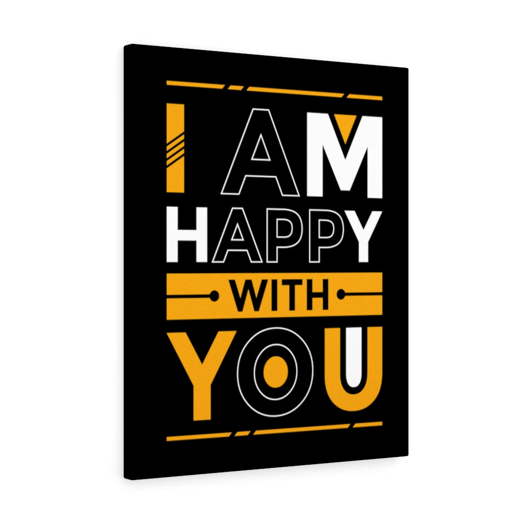 Scripture Walls Inspirational Wall Art I Am Happy With You Wall Art Motivation Wall Decor for Home Office Gym Inspiring Success Quote Print Ready to Hang Unframed-Express Your Love Gifts