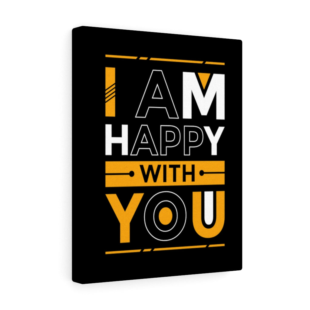 Scripture Walls Inspirational Wall Art I Am Happy With You Wall Art Motivation Wall Decor for Home Office Gym Inspiring Success Quote Print Ready to Hang Unframed-Express Your Love Gifts