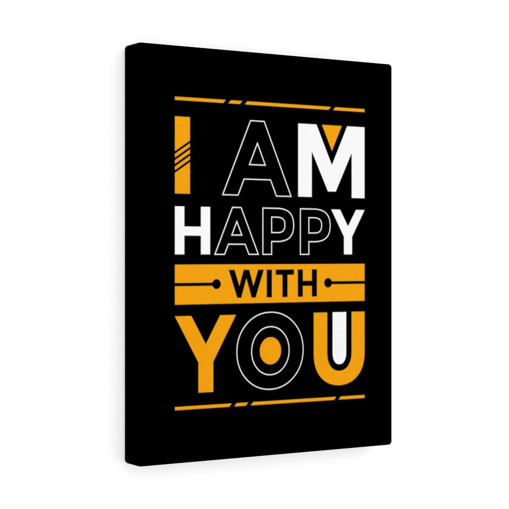 Scripture Walls Inspirational Wall Art I Am Happy With You Wall Art Motivation Wall Decor for Home Office Gym Inspiring Success Quote Print Ready to Hang Unframed-Express Your Love Gifts