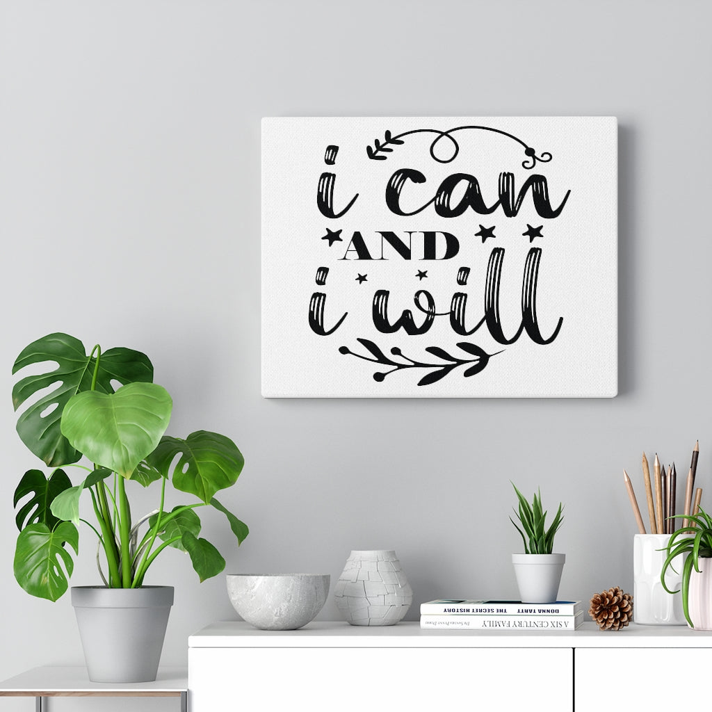 Scripture Walls Inspirational Wall Art I Can And I Will Wall Art Motivation Wall Decor for Home Office Gym Inspiring Success Quote Print Ready to Hang Unframed-Express Your Love Gifts