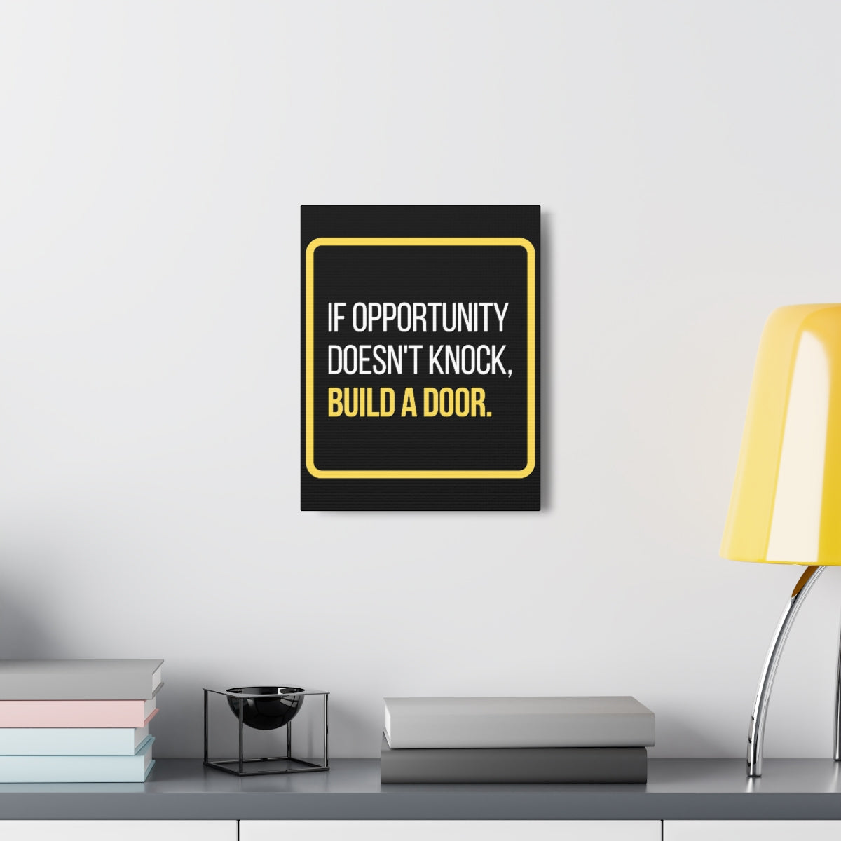 Scripture Walls Inspirational Wall Art If Opportunity Doesn't Knock Build A Door Motivation Wall Decor for Home Office Gym Inspiring Success Quote Print Ready to Hang Unframed-Express Your Love Gifts