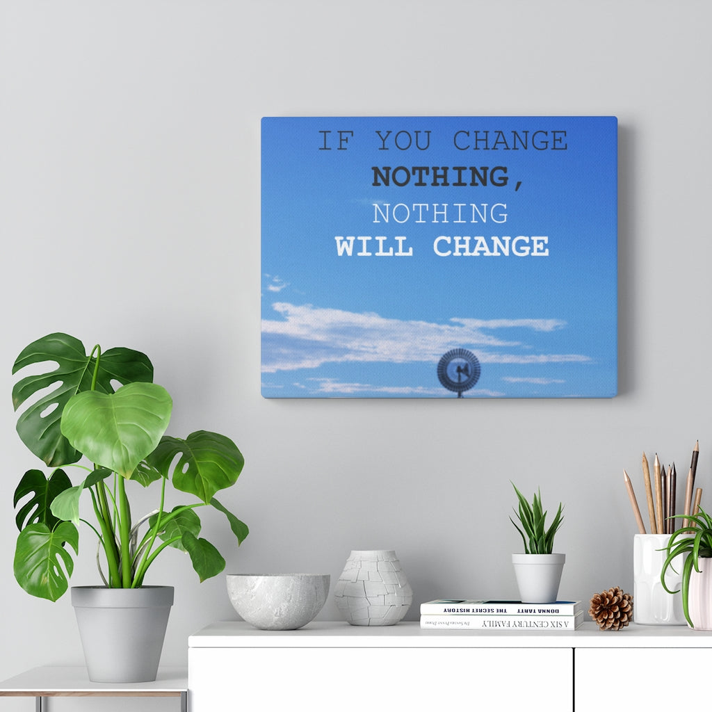 Scripture Walls Inspirational Wall Art If You Change Nothing Blue Motivational Print Ready to Hang Artwork Unframed-Express Your Love Gifts