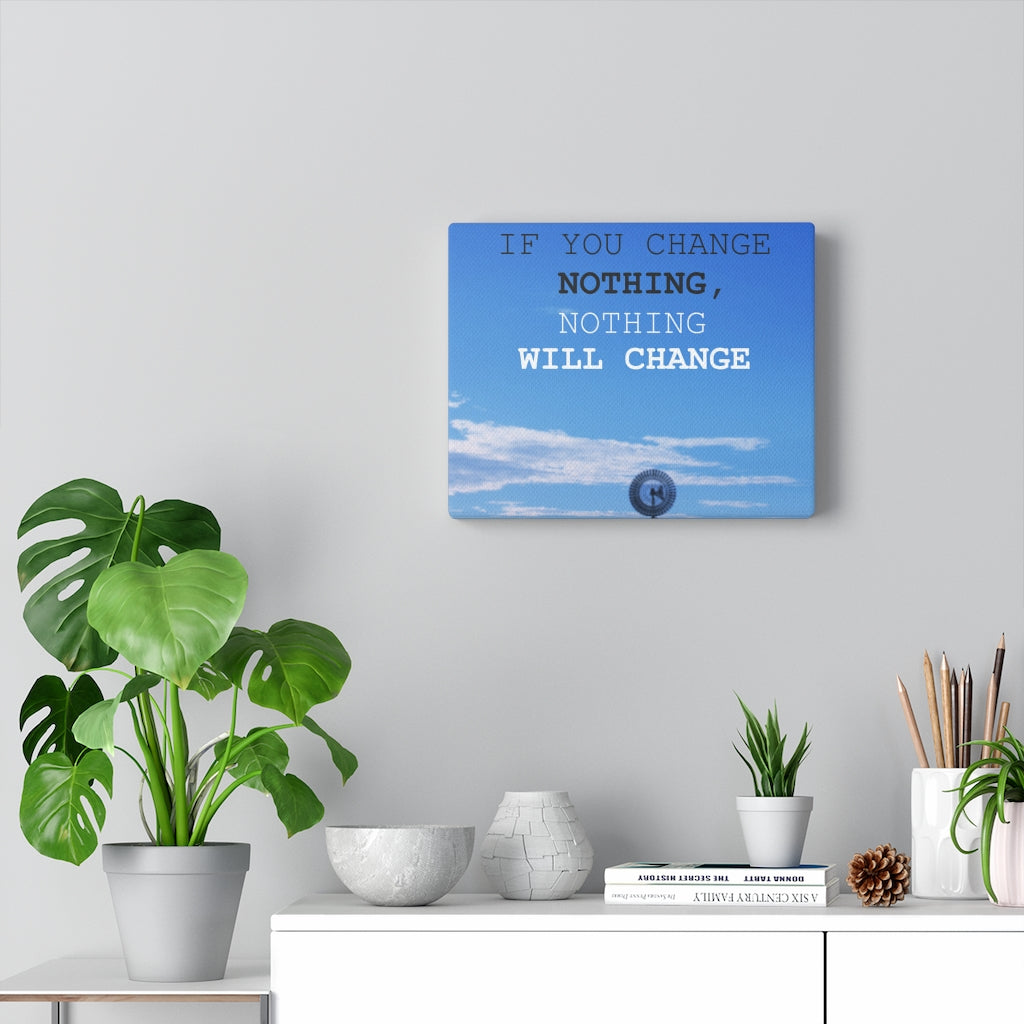 Scripture Walls Inspirational Wall Art If You Change Nothing Blue Motivational Print Ready to Hang Artwork Unframed-Express Your Love Gifts