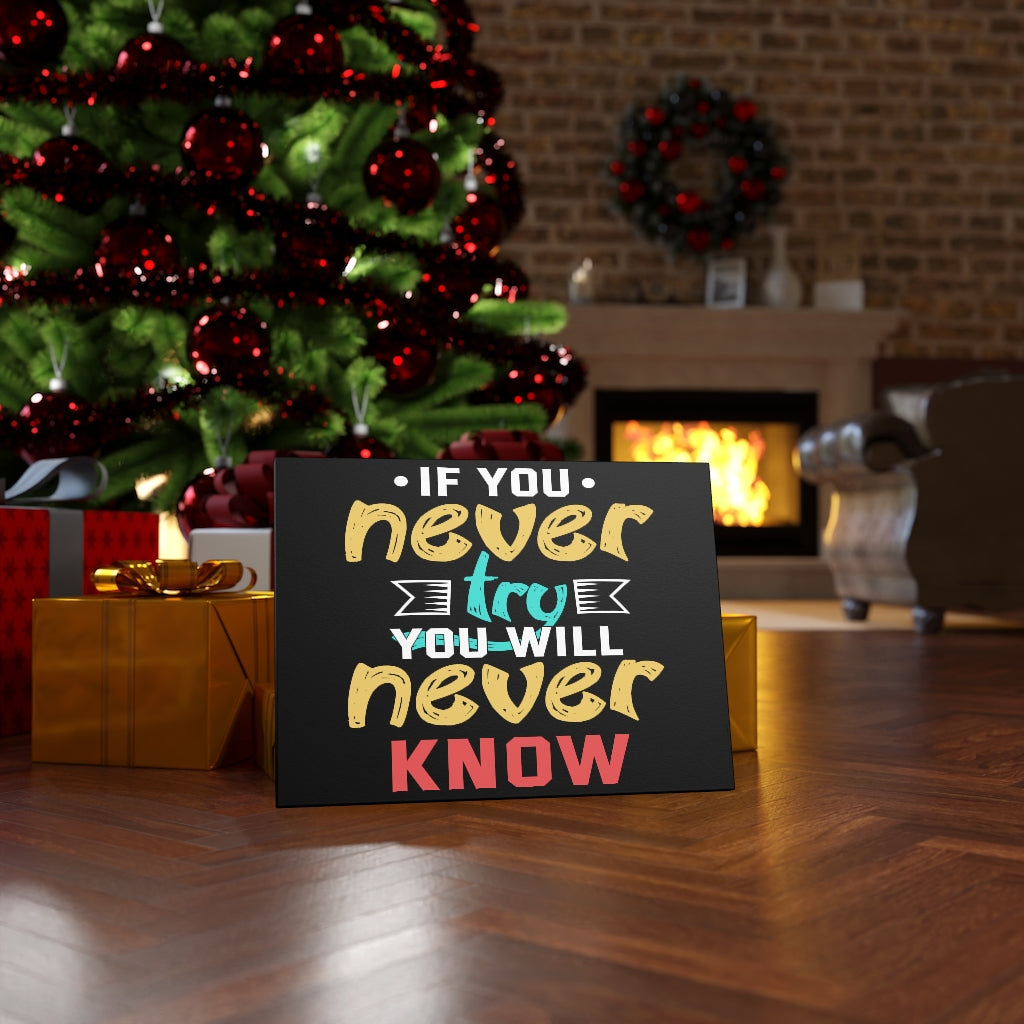 Scripture Walls Inspirational Wall Art If You Never Try You Will Never Know Wall Art Motivation Wall Decor for Home Office Gym Inspiring Success Quote Print Ready to Hang Unframed-Express Your Love Gifts