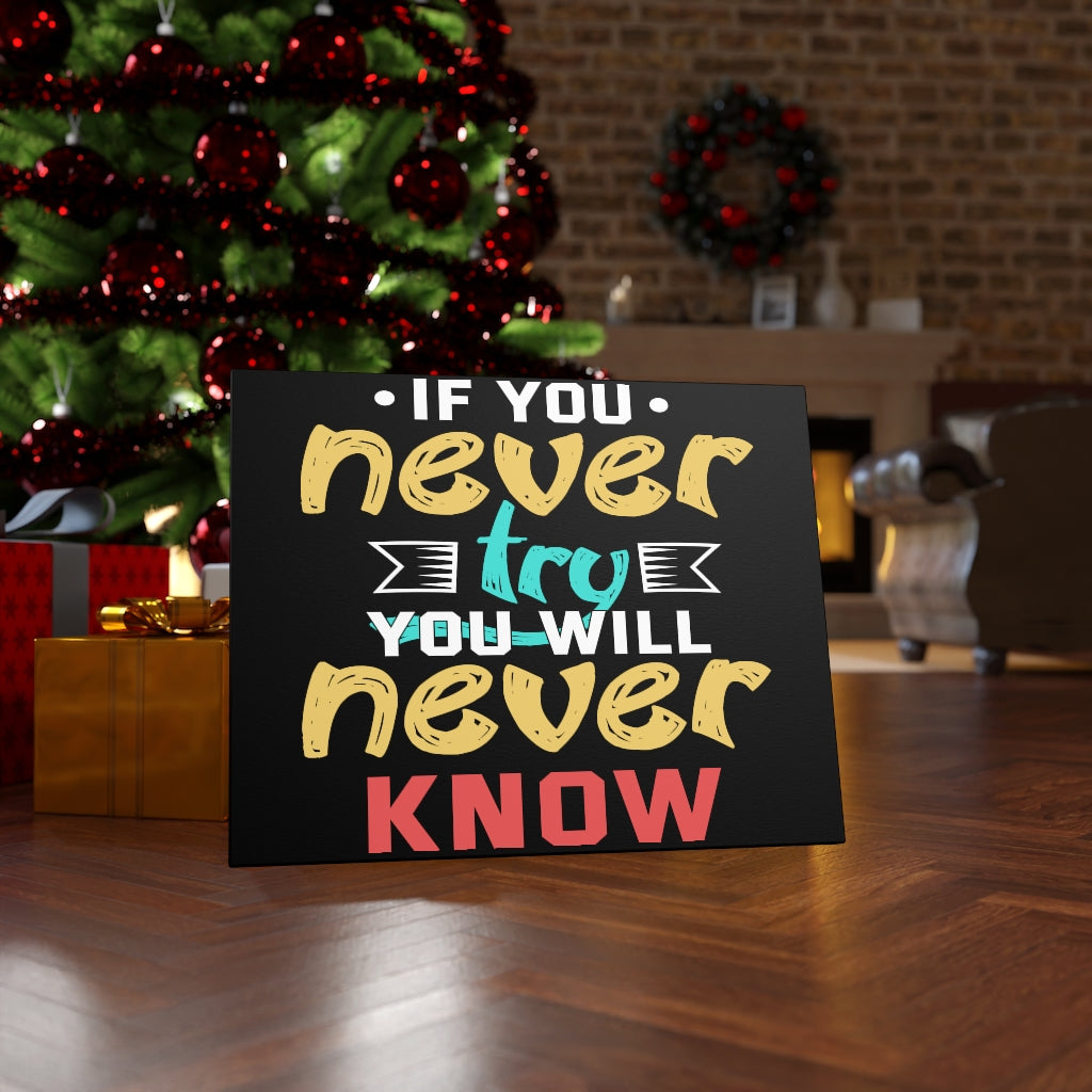 Scripture Walls Inspirational Wall Art If You Never Try You Will Never Know Wall Art Motivation Wall Decor for Home Office Gym Inspiring Success Quote Print Ready to Hang Unframed-Express Your Love Gifts
