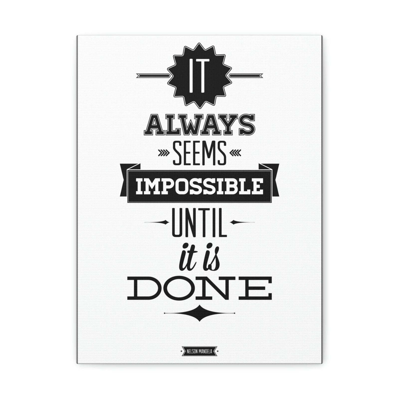 Scripture Walls Inspirational Wall Art Impossible Until It Is Done Motivation Wall Decor for Home Office Gym Inspiring Success Quote Print Ready to Hang Unframed-Express Your Love Gifts
