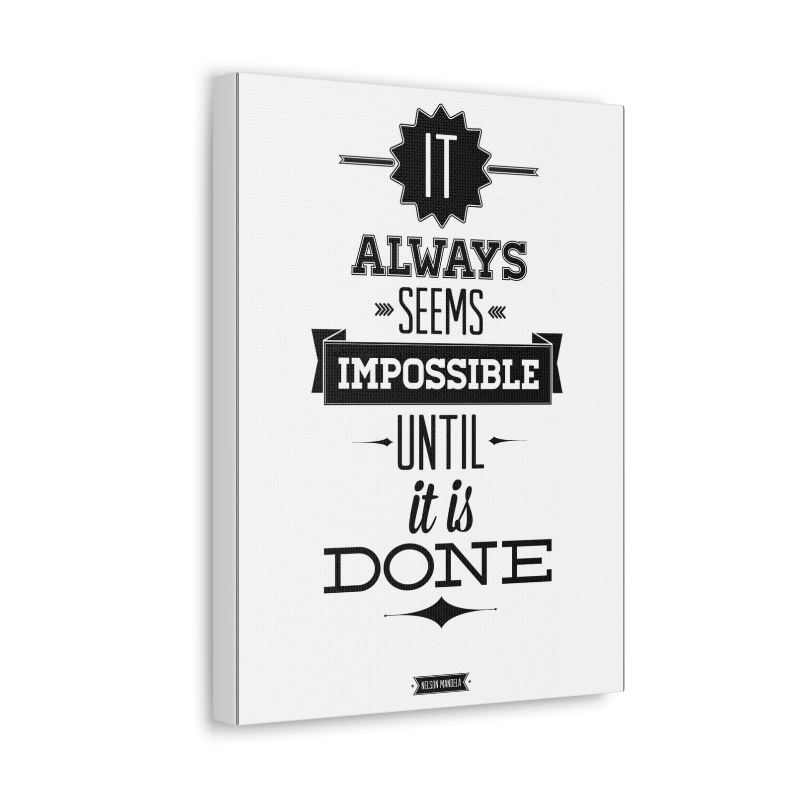 Scripture Walls Inspirational Wall Art Impossible Until It Is Done Motivation Wall Decor for Home Office Gym Inspiring Success Quote Print Ready to Hang Unframed-Express Your Love Gifts