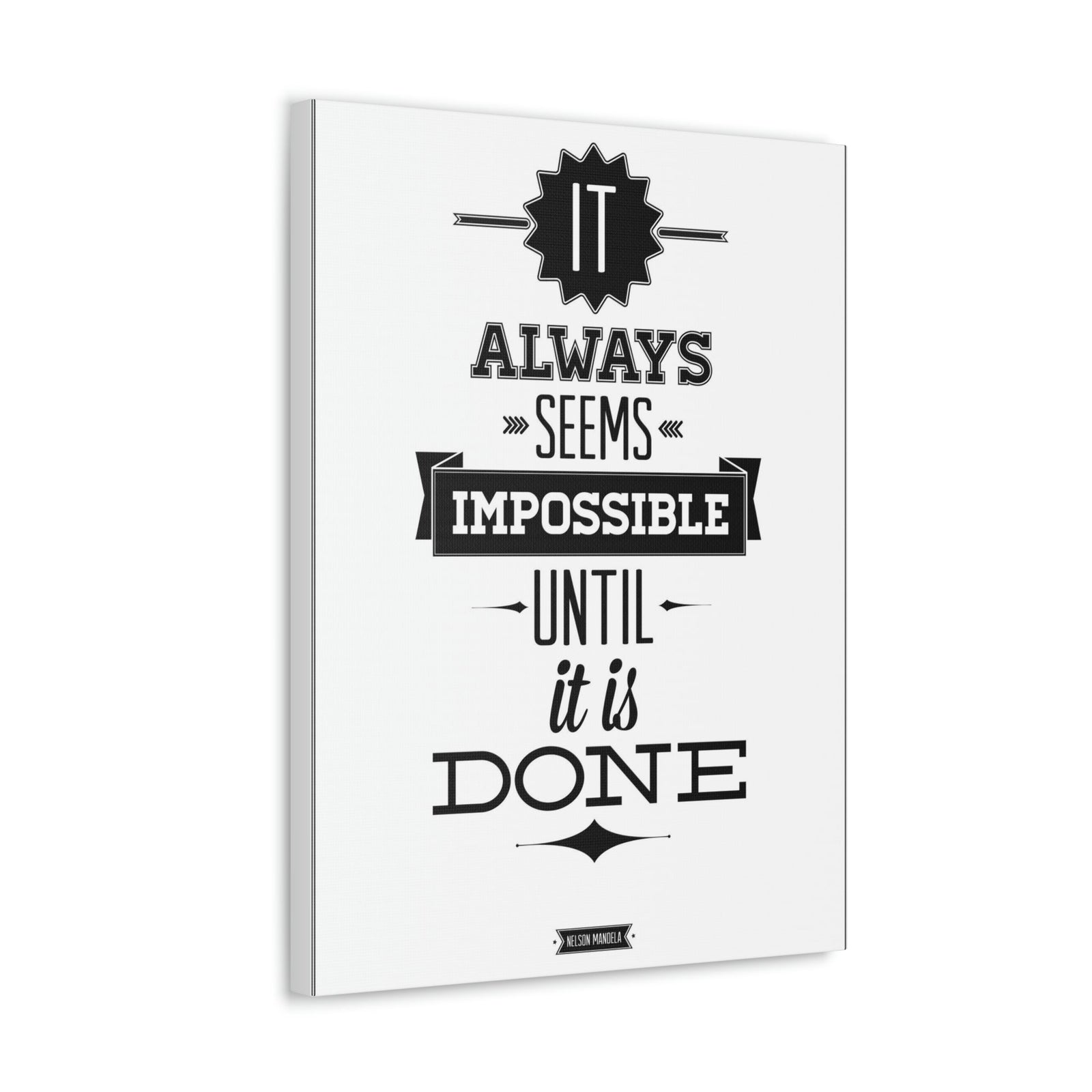 Scripture Walls Inspirational Wall Art Impossible Until It Is Done Motivation Wall Decor for Home Office Gym Inspiring Success Quote Print Ready to Hang Unframed-Express Your Love Gifts